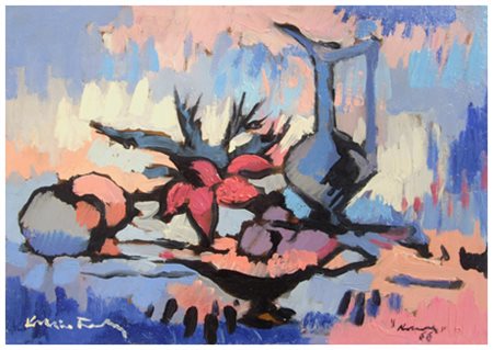 VOLTOLINO FONTANI Livorno 1920 – 1976 Natura 1966 Olio su tavola 34,5 x 50....