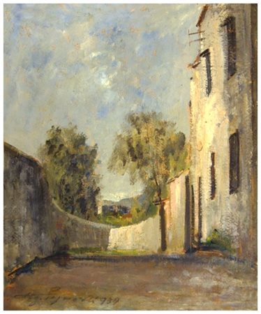 UGO PIGNOTTI ? 1899 - ? 1958 Senza titolo 1939 Olio su tavola 33 x 28. Firma...