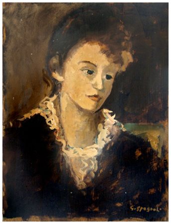 GINO SPAGNOLI Lucca ? Senza titolo Olio su tavola 40 x 30. Firma in b. a d.