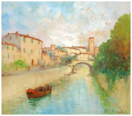 RAFFAELE DEL ROSSO Orbetello 1859 – 1927 Senza titolo Olio su tavola 36 x 43....