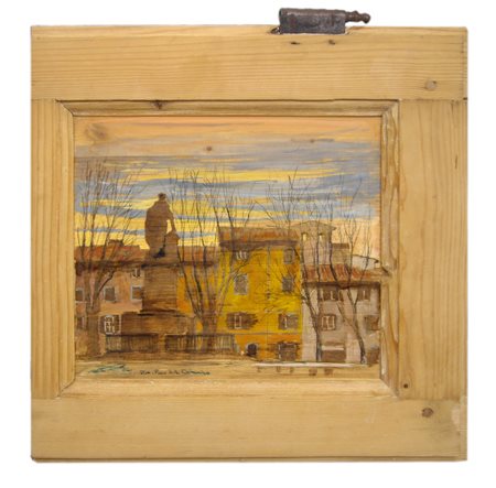 MASSIMO LOMI Livorno 1953 Pisa, Piazza Santa Caterina 2010 Tempera su tavola...
