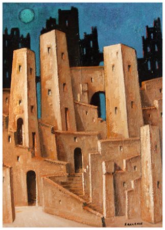 SACCENSE Senza titolo 1964 Olio su tela 40 x 30. Firma in b. a d.; sul verso...