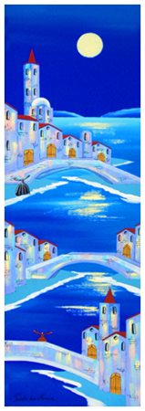 PAOLO DA NORCIA Caraglio 1953 Il canale 2007 Olio su tela 90 x 30. Firma in...