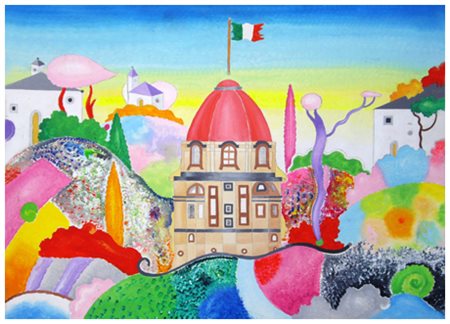 LUCA ALINARI Firenze 1943 Senza titolo Pittura e t.m. su tavola 29,5 x 39,5....