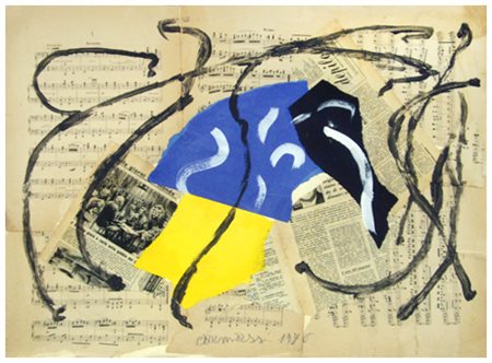 ARTURO CARMASSI Lucca 1925 Senza titolo 1976 Pittura e collage su cartone...