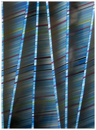 FERDINANDO COPPOLA Viareggio 1945 In blue T.m., aerografo e collage su...