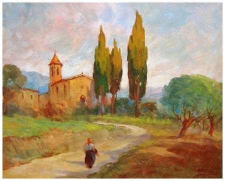 RAFFAELE DEL ROSSO Orbetello 1859 – 1927 Senza titolo Olio su tavola 33 x...