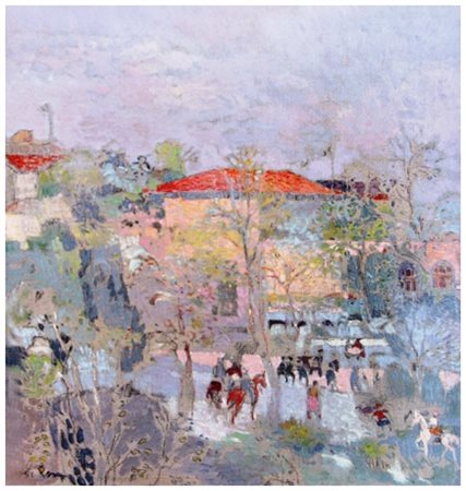 RAFFAELE DE ROSA Podenzana 1940 Primavera a Firenze Olio e t.m. su tela 60 x...