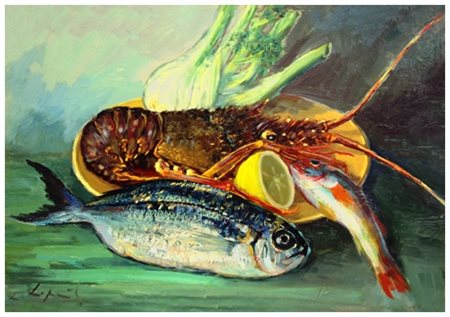 GIO BATTA LEPORI Livorno 1911 – 2002 Senza titolo Olio su faesite 35 x 50,5....