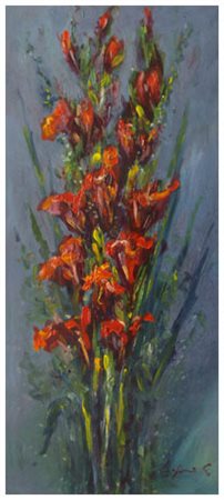 GIO BATTA LEPORI Livorno 1911 – 2002 Senza titolo Olio su tavola 56 x 23,5....