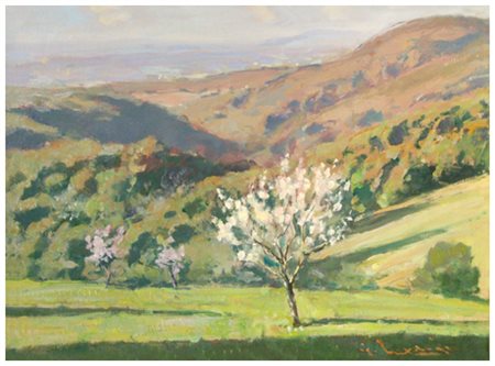 GIORGIO LUXARDO Livorno 1937 Primavera (Colline livornesi) Olio su tavola 30...