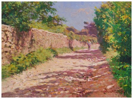 GIORGIO LUXARDO Livorno 1937 Via delle vinacce, Montenero Olio su tavola 30 x...