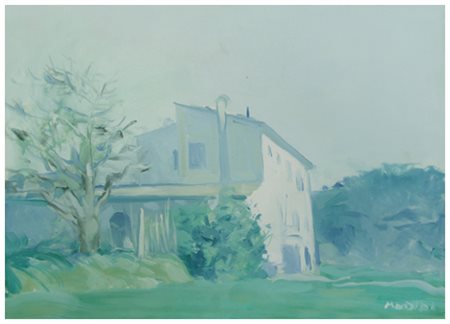 MARIO MADIAI Livorno 1944 Senza titolo Olio su tela 50 x 70. Firma in b. a d.