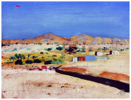SALVATORE MAGAZZINI Pistoia 1955 Ouarzazate Olio su tavola 30 x 40. Firma in...