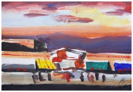 SALVATORE MAGAZZINI Pistoia 1955 Senza titolo Olio su cartone accoppiato a...