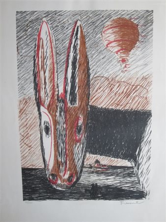 FIUME SALVATORE (Comiso 1915 - Canzo 1997) "Asino" Litografia su carta cm. H:...
