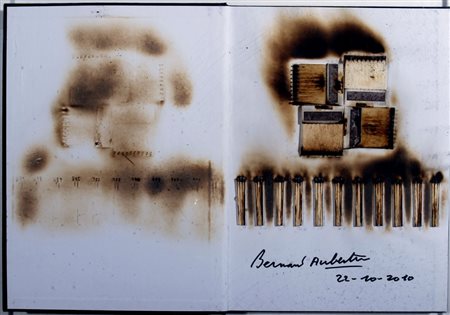 AUBERTIN BERNARD (Fontenay aux Roses 1934) "Libro" 2010 Fiammiferi bruciati...