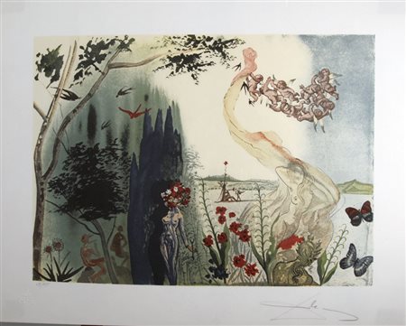 DALI' SALVADOR (Figueras 1904 - Figueras 1989) "Senza titolo" Litografia...