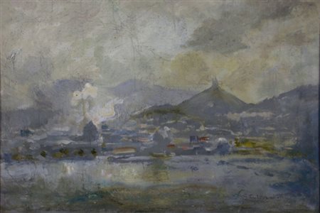 SOLENGHI GIUSEPPE (Milano 1879 - Cernobbio 1944) "Paesaggio" Olio su tela cm....