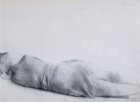 MANZU' GIACOMO (Bergamo 1908 - Ardea 1991) "Figura distesa" Matita su carta...