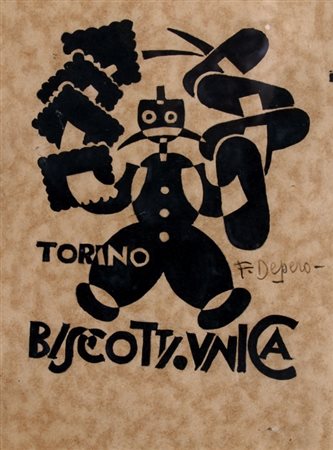 DEPERO FORTUNATO (Fondo 1892 - Rovereto 1960) "Senza titolo" Inchiostro su...