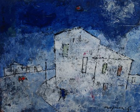 ROGNONI FRANCO (Milano 1913 - Milano 1999) "Paesaggio" Tecnica mista su carta...