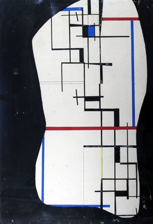 CRIPPA ROBERTO (Monza 1921 - Bresso 1972) "Geometrico" anni '50 Olio su tela...