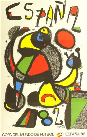 MIRO' JOAN E 1893 - 1983 "Copa del Mundo de Futbol. Espana 82" 91x59...