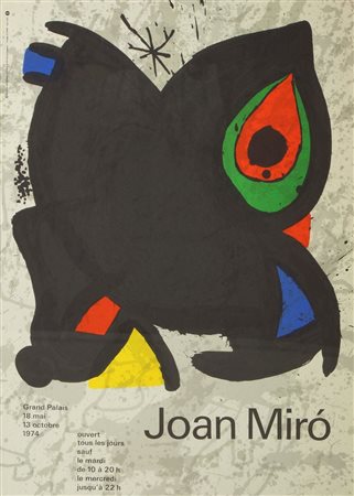 MIRO' JOAN E 1893 - 1983 "Senza titolo" 60x43 manifesto litografico Eseguito...