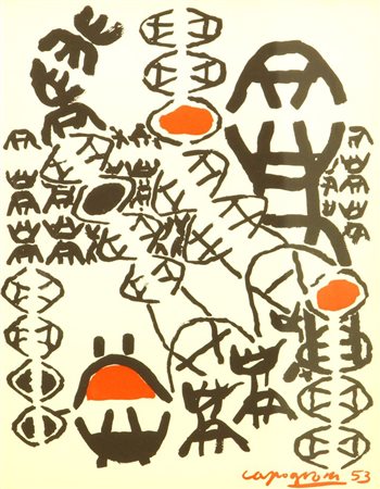 CAPOGROSSI GIUSEPPE Roma 1900 - 1972 "Chemin de croix" 1953 31,5x24...