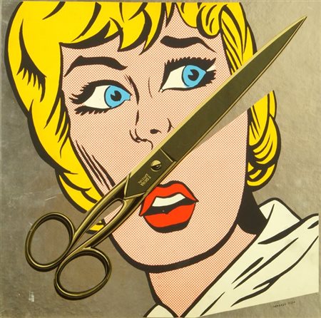 TESTA ARMANDO Torino 1917 - 1992 "Forbici da carta con fumetto (Omaggio a...