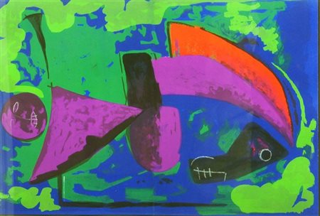 MARINI MARINO Pistoia 1901 - 1980 "Guerriero" 1968 31x46 litografia a colori,...