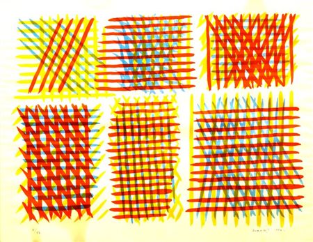 DORAZIO PIERO Roma 1927 - 2005 Todi "Senza titolo" 1964 55x71,5 litografia a...