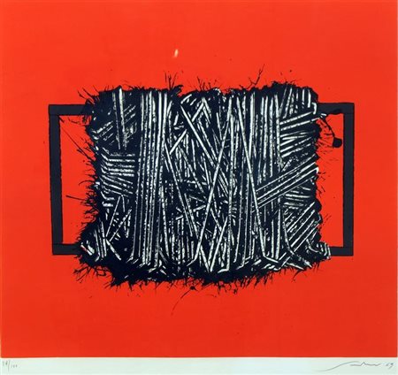 SCANAVINO EMILIO Genova 1922 - 1986 Milano "Senza titolo" 1969 60x80 foglio,...