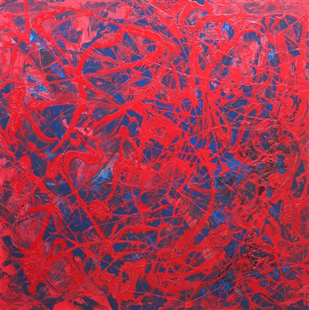 VALVASSORI SERGIO Torino 1920 - 2006 "Senza titolo" anni '960 100x100 smalti...