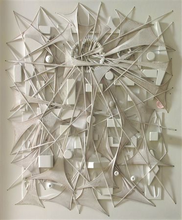 BISSACCO MARTINO Taglio di Po (RO) 1941 "Oltre" 60x50 olio su compensato con...