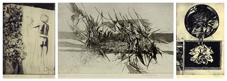 AUTORI VARI Cartella composta da tre incisioni: M. Calandri, "Estate", 1966,...