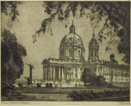 MENNYEY FRANCESCO Torino 1889 - 1950 "Torino-Basilica di Superga" 58x70...
