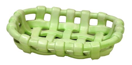 LENCI TORINO Cestino in ceramica verde Marcata "Lenci Made in Italy Torino"...