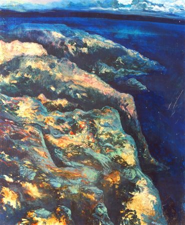 CARROLL ROBERT USA 1934 "Ultimo thule" 65x54 olio su tela Opera firmata in...