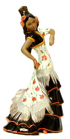 C.I.A. MANNA TORINO "Fior di Spagna" H. cm 54 ceramica smaltata policroma...