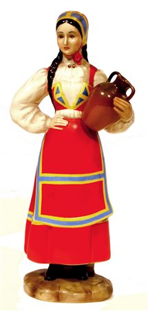 RONZAN ANTONIO "La sarda" H cm 35 ceramica policroma Firma incussa nello...