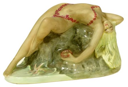 ARSPULCHRA TORINO "Sirenetta" 20x31 ceramica policroma smaltata Marcata sotto...