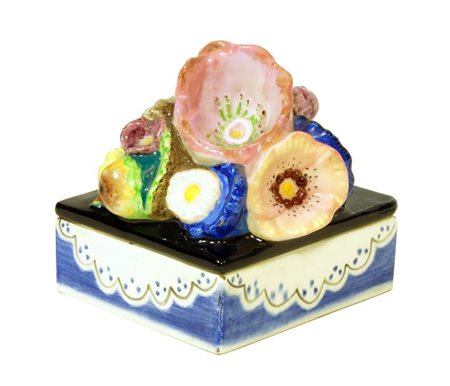 LENCI TORINO Mario Sturani "Scatola-fiori" 18/7/1929 H. 12x10,5x11,5 ceramica...