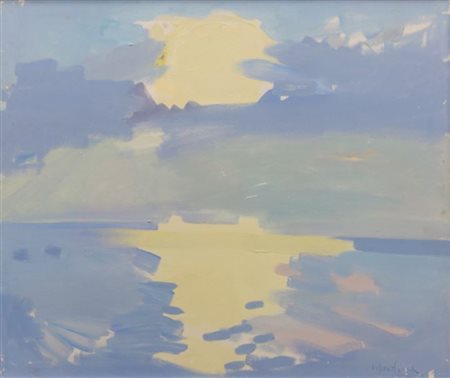 MARTINA PIERO Torino 1912 - 1982 "Marina" 50x60 olio su tela Opera firmata in...