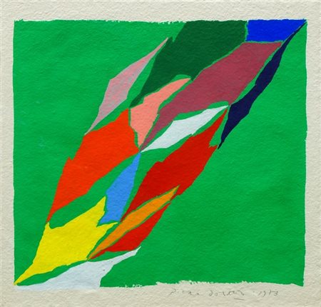 DORAZIO PIERO Roma 1927 - 2005 Todi "Senza titolo" 1973 26,5x28 tempera su...