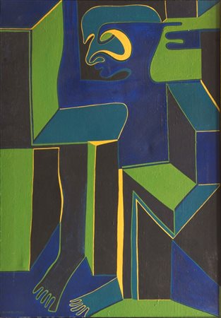 BAUMGARTNER FRITZ A 1929 - 2006 "Uomo" 2/1/1973 102x70,5 olio su tela Opera...