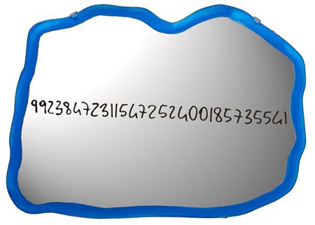 PISTOLETTO MICHELANGELO Biella 1933 "Frattale" 1999/2000 55x73 acrilico blu...