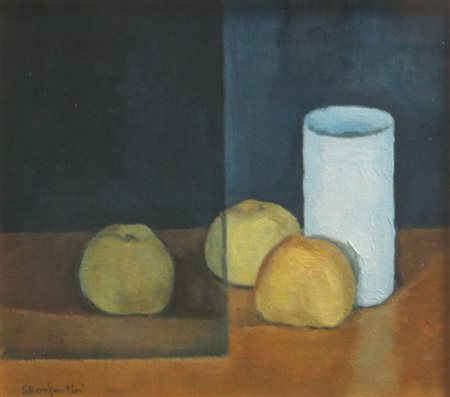 BONFANTINI SERGIO Novara 1910 - 1989 "Natura morta " 1971 40x45 olio su tela...