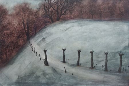 MACCIOTTA GIOVANNI Torino 1927 - 1993 Coassolo (TO) "Neve" 1961 40x58 olio su...